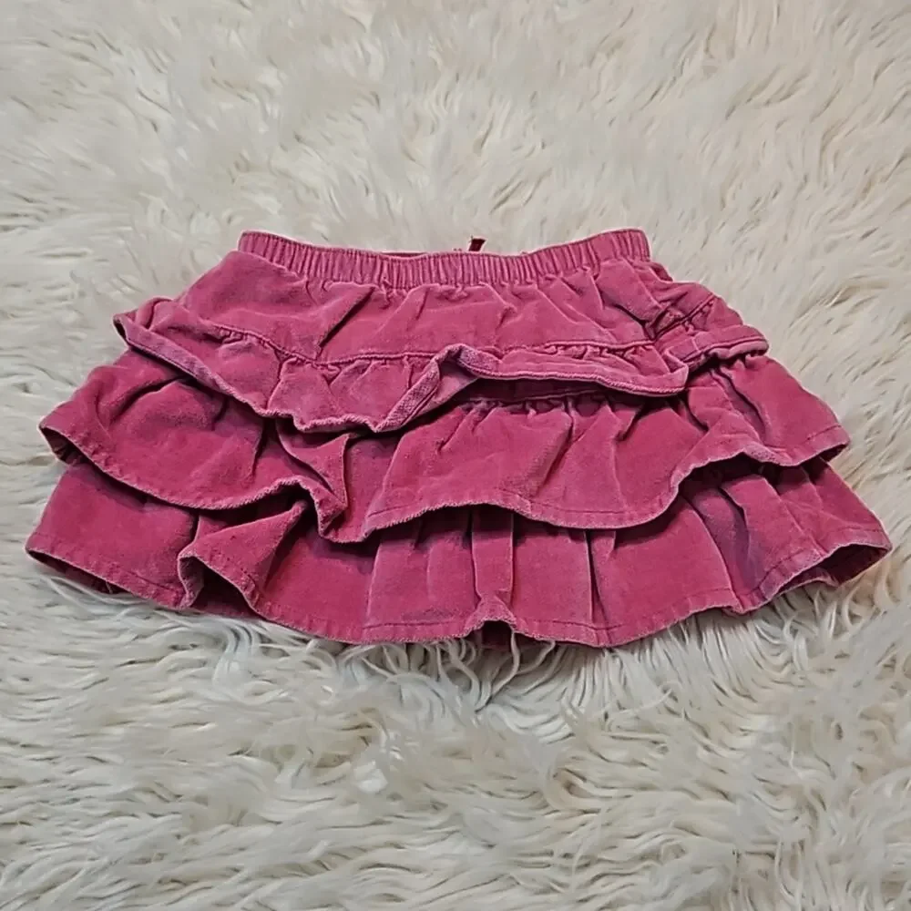 Baby Gap Mauve Pink Velour Ruffle Tier Skort